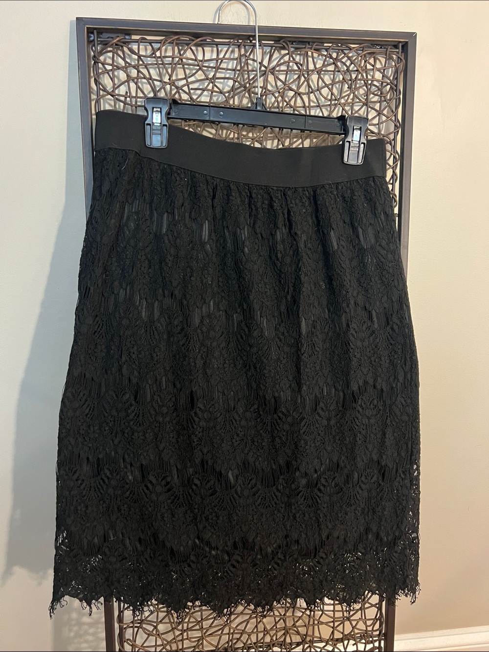 Studio West Apparel Sexy Funeral Black Lace Midi Pencil Skirt Goth Dark Academ L